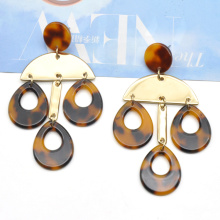 2021 custom tortoise shell print acetate dangled leopard acrylic earrings